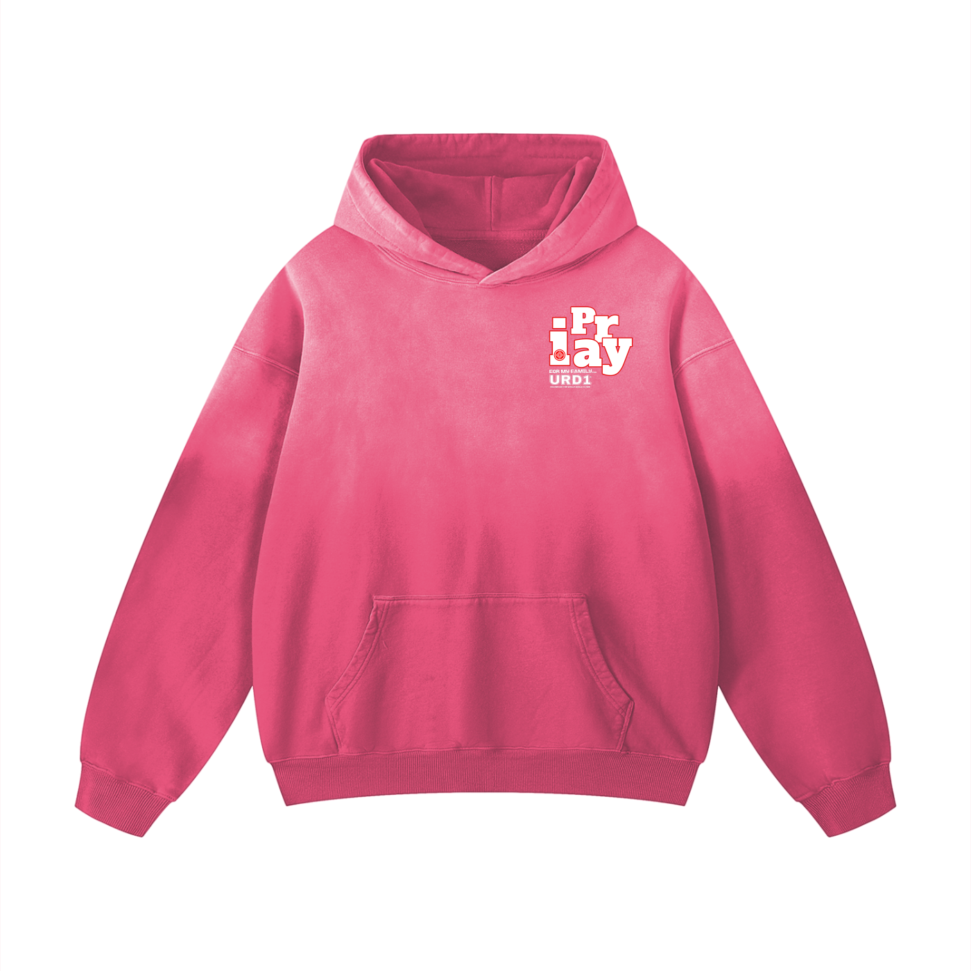 URD1 - I Pray - Street-Praise Heavyweight Sunfade Oversized Hoodie