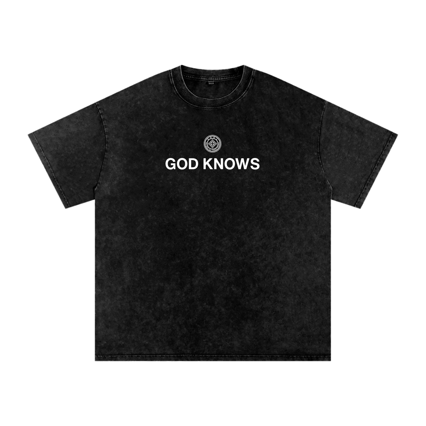 URD1 - Snow Washed Oversized Cotton T-Shirt - GOD KNOWS