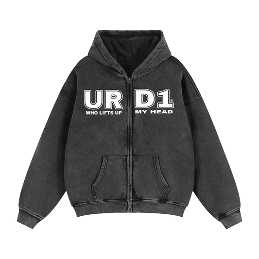 URD1 - "Lifts Up" - Zip-Through Boxy Hoodie