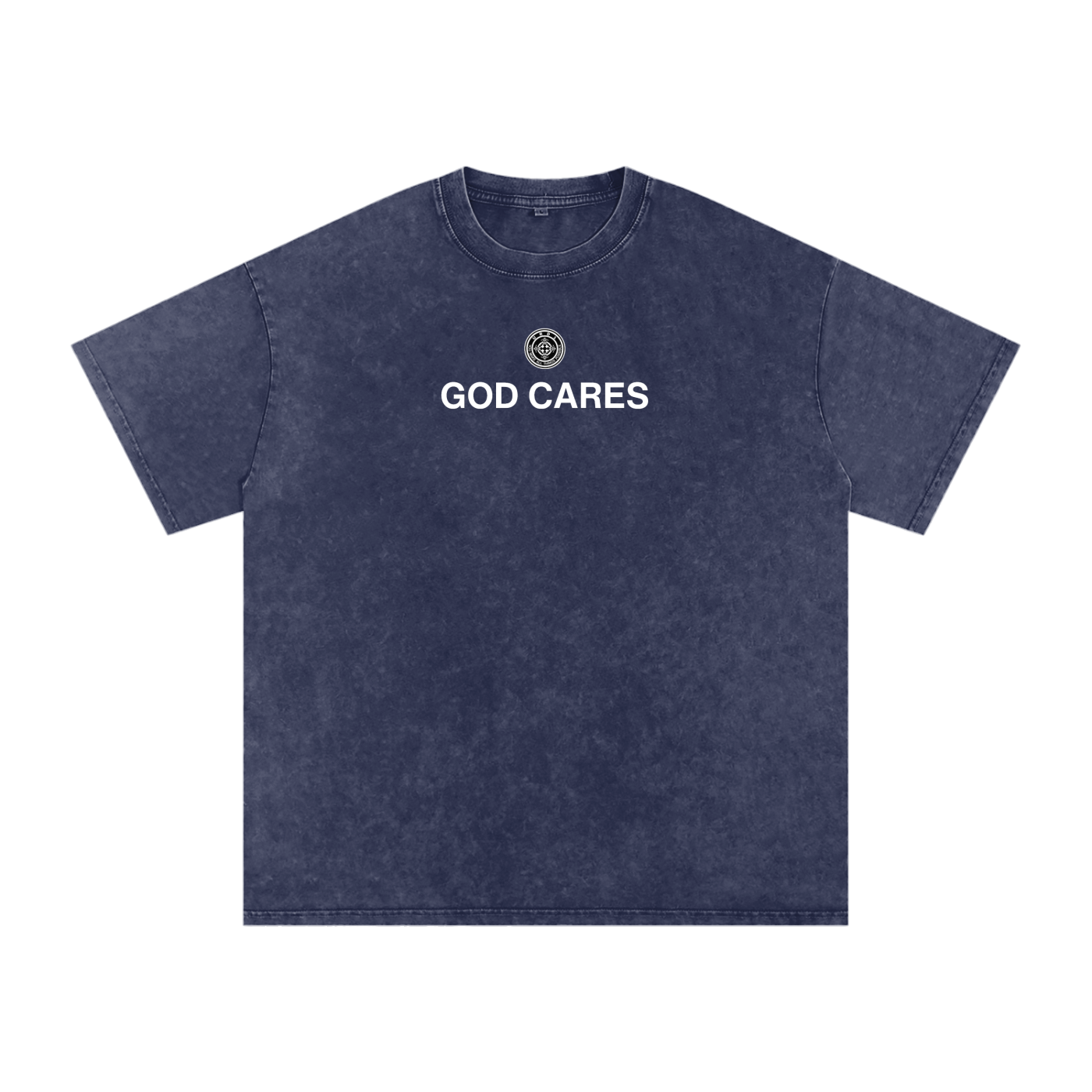 URD1 - Snow Washed Oversized Cotton T-Shirt - GOD CARES