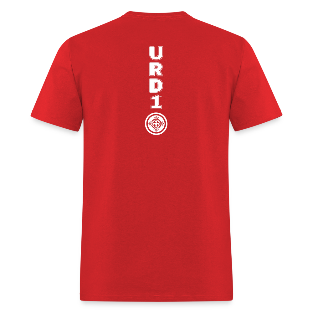 URD1 - Men Praise T-Shirt - Lion of Judah - red