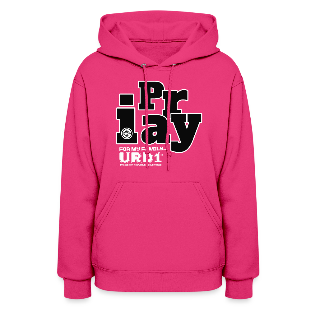 URD1 - I Pray - Women Street Praise Hoodie - fuchsia