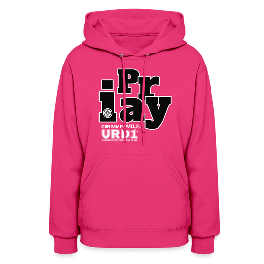 URD1 - I Pray - Women Street Praise Hoodie - fuchsia
