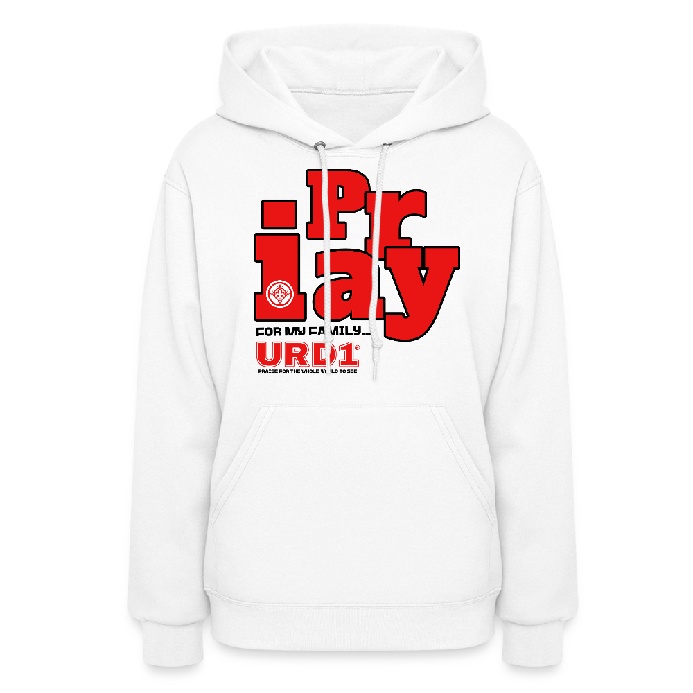URD1 - I Pray - Women Street Praise Hoodie - white