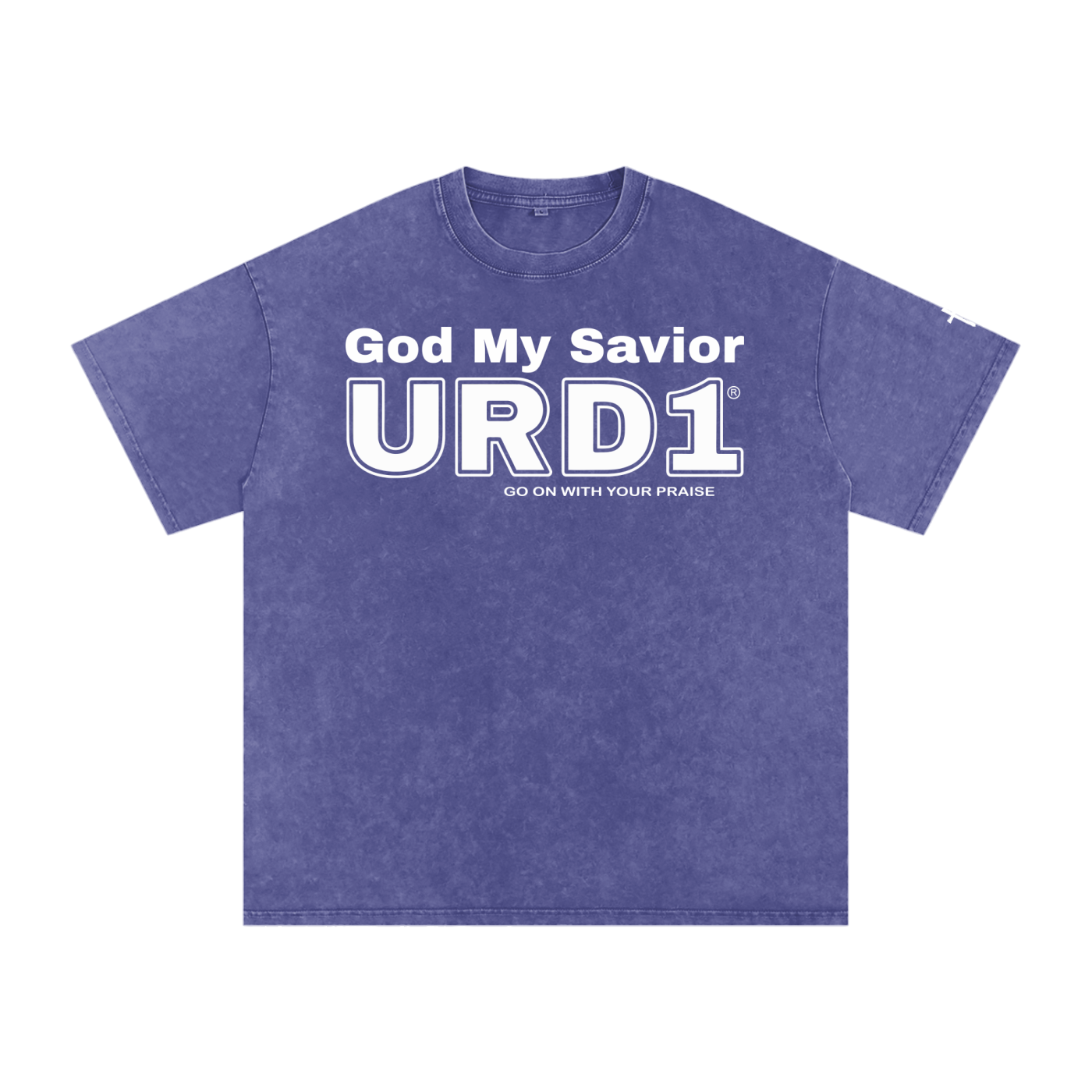 URD1- God My Savior-Snow Washed Oversized Cotton T-Shirt