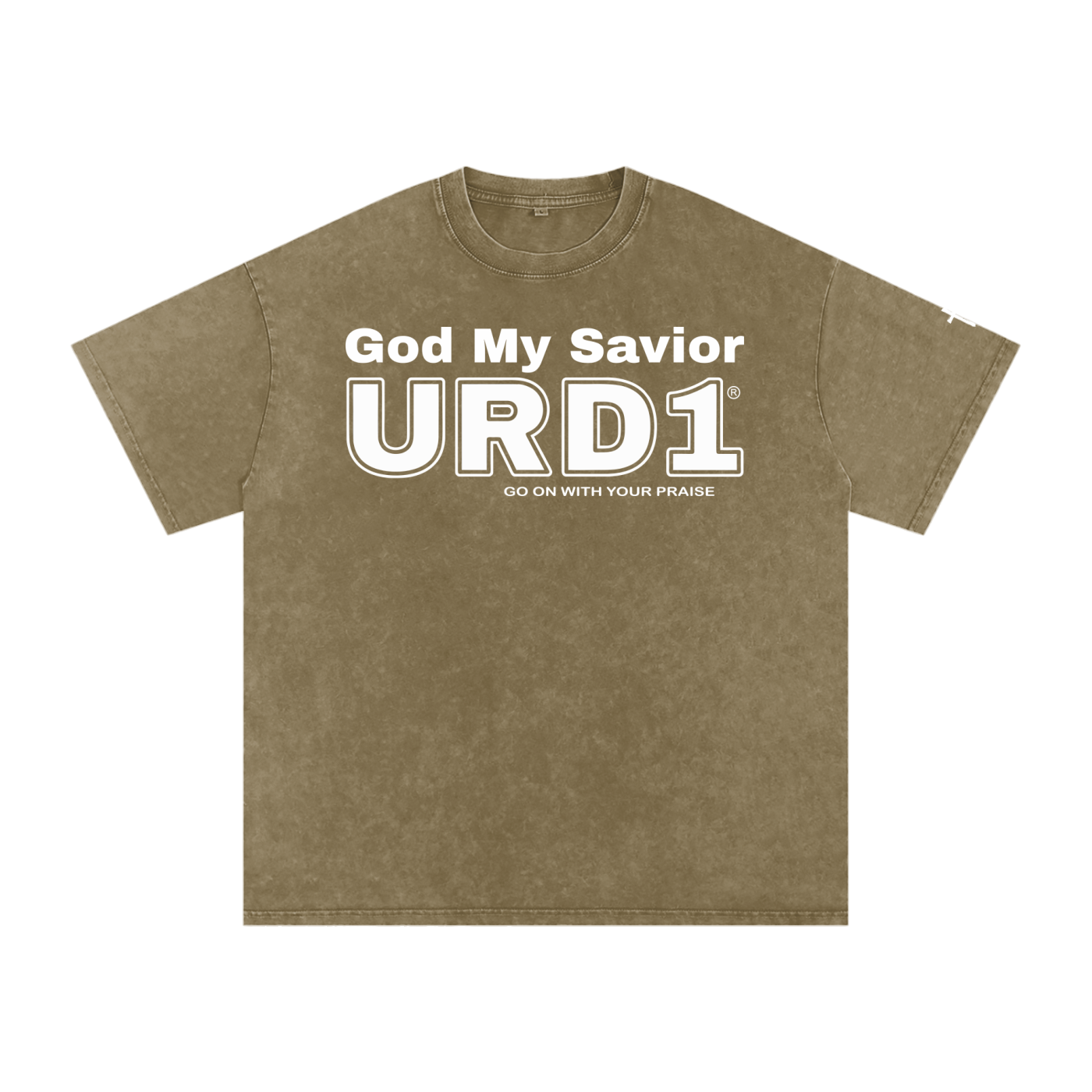 URD1- God My Savior-Snow Washed Oversized Cotton T-Shirt