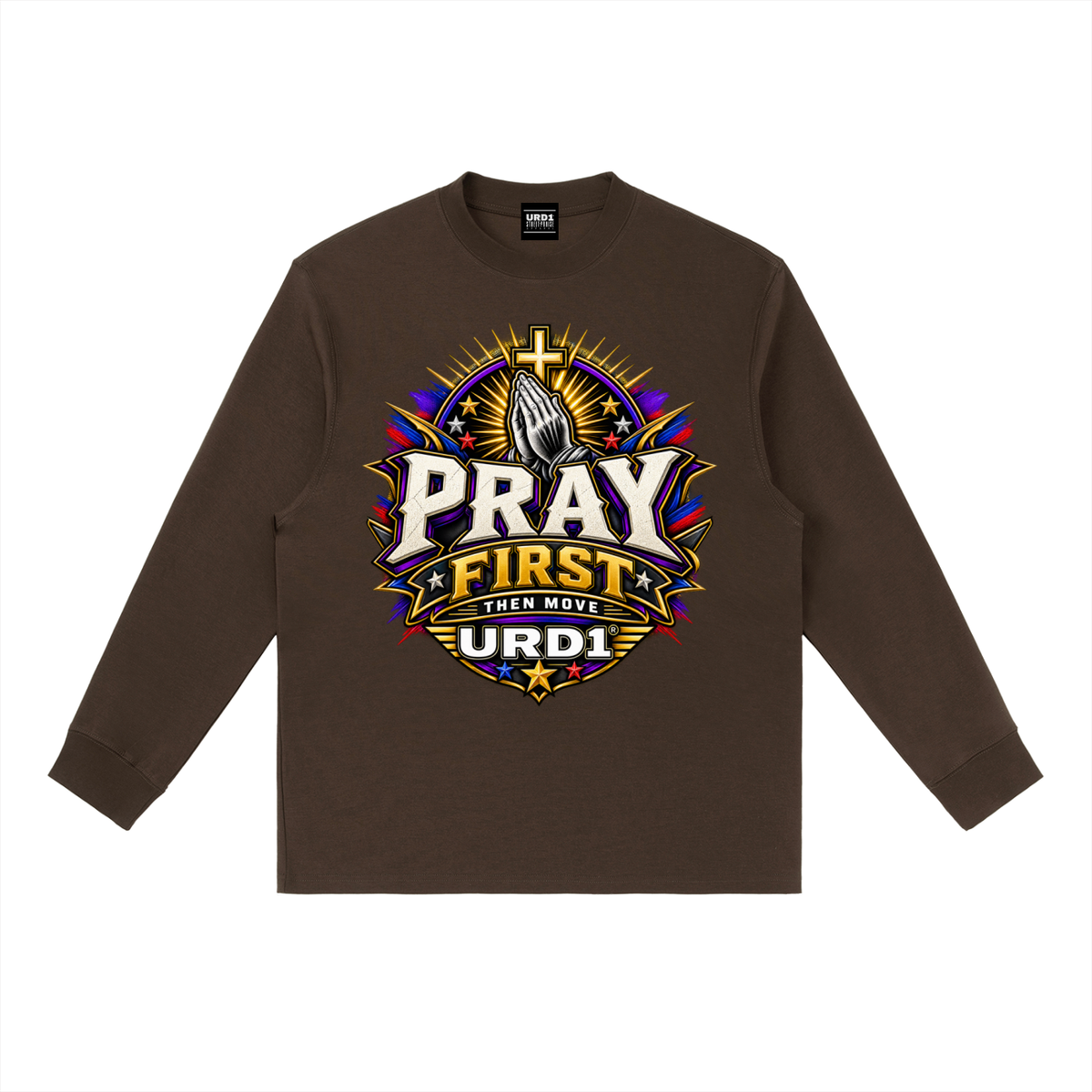 URD1 - Essential Crewneck Long-Sleeve T-Shirt - Pray First