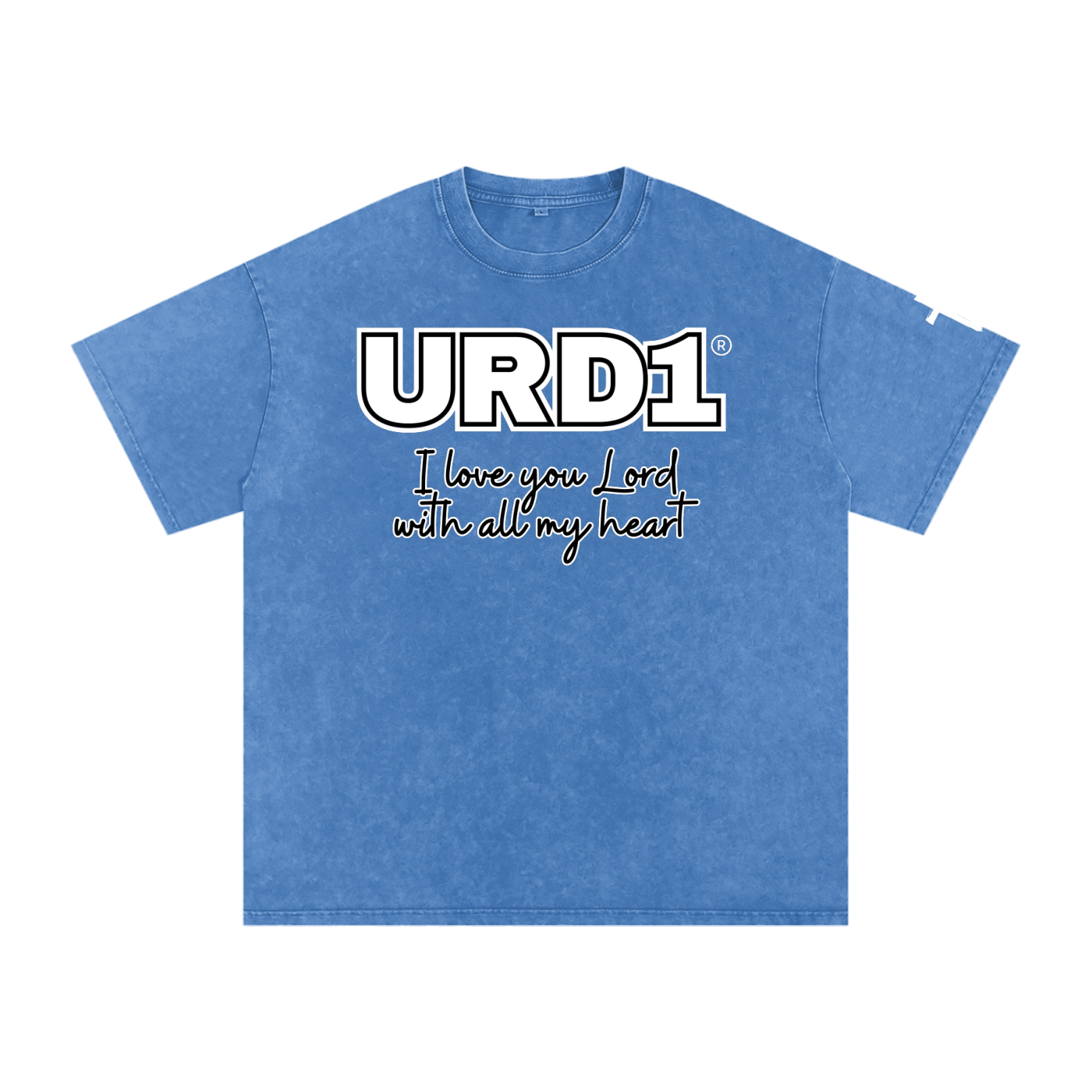 URD1 - Snow Washed Oversized Cotton T-Shirt - With All My Heart