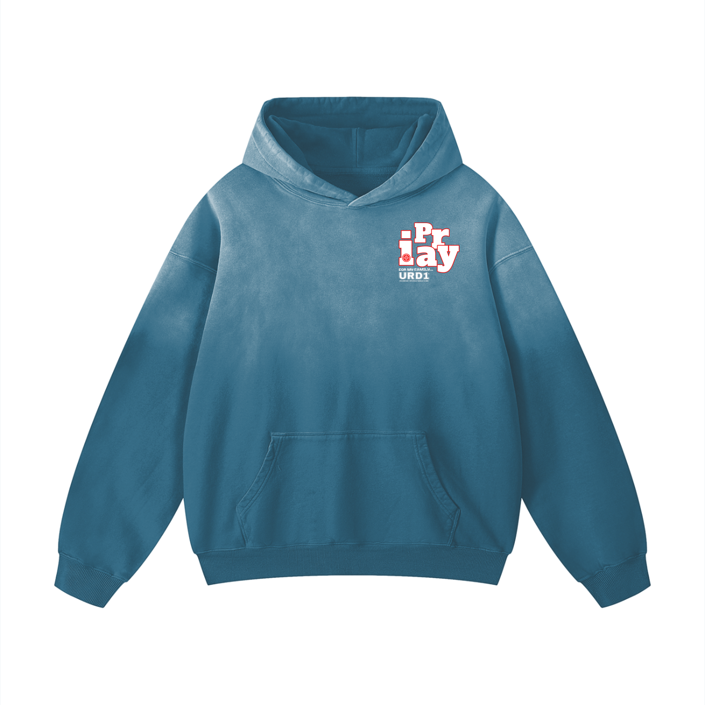 URD1 - I Pray - Street-Praise Heavyweight Sunfade Oversized Hoodie