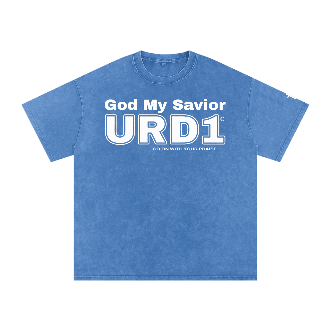 URD1- God My Savior-Snow Washed Oversized Cotton T-Shirt