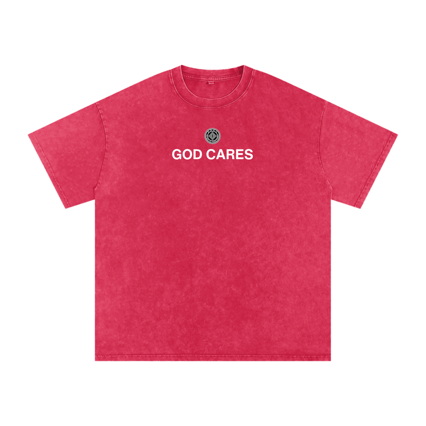 URD1 - Snow Washed Oversized Cotton T-Shirt - GOD CARES