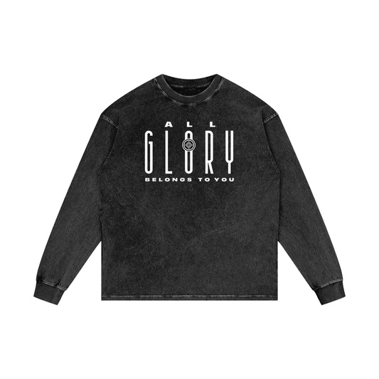 URD1 - Street-Praise T-Shirt -ALL GLORY - Acid Wash Oversize Long Sleeve T-Shirt