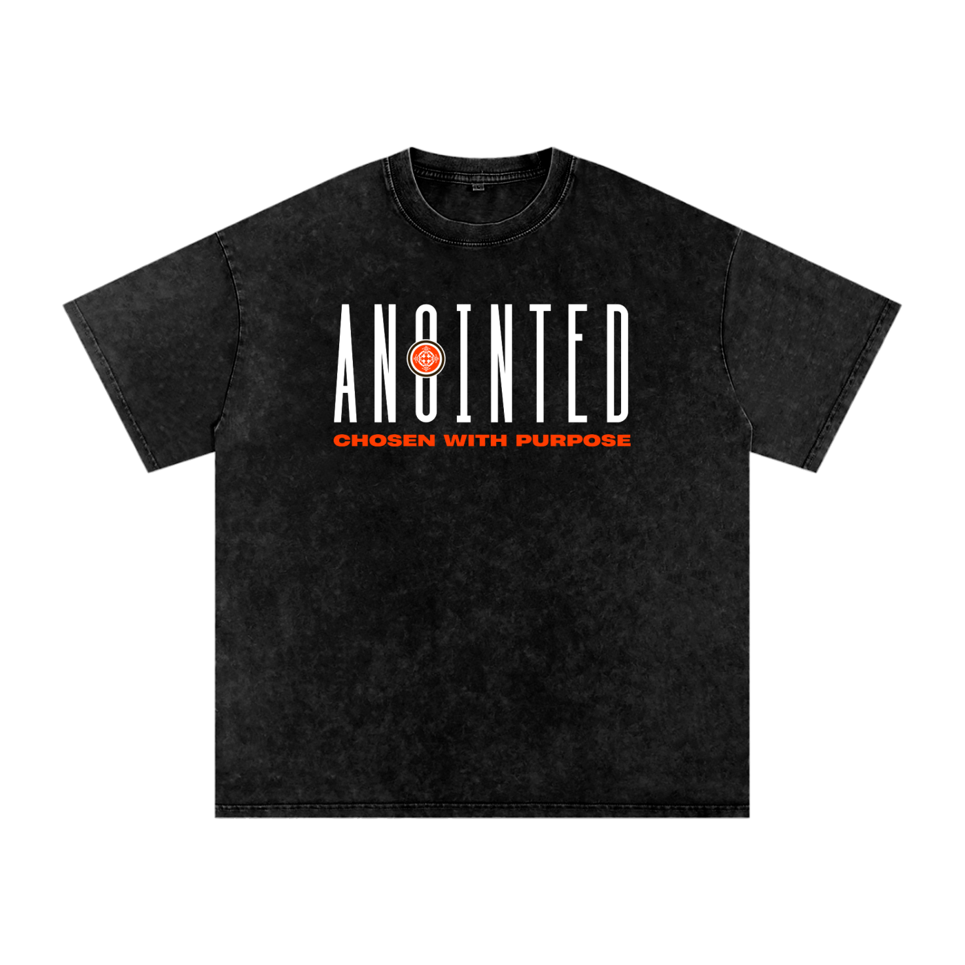URD1 - Street-Praise T-Shirt - ANOINTED - Snow Washed Oversized Cotton T-Shirt-BkBl