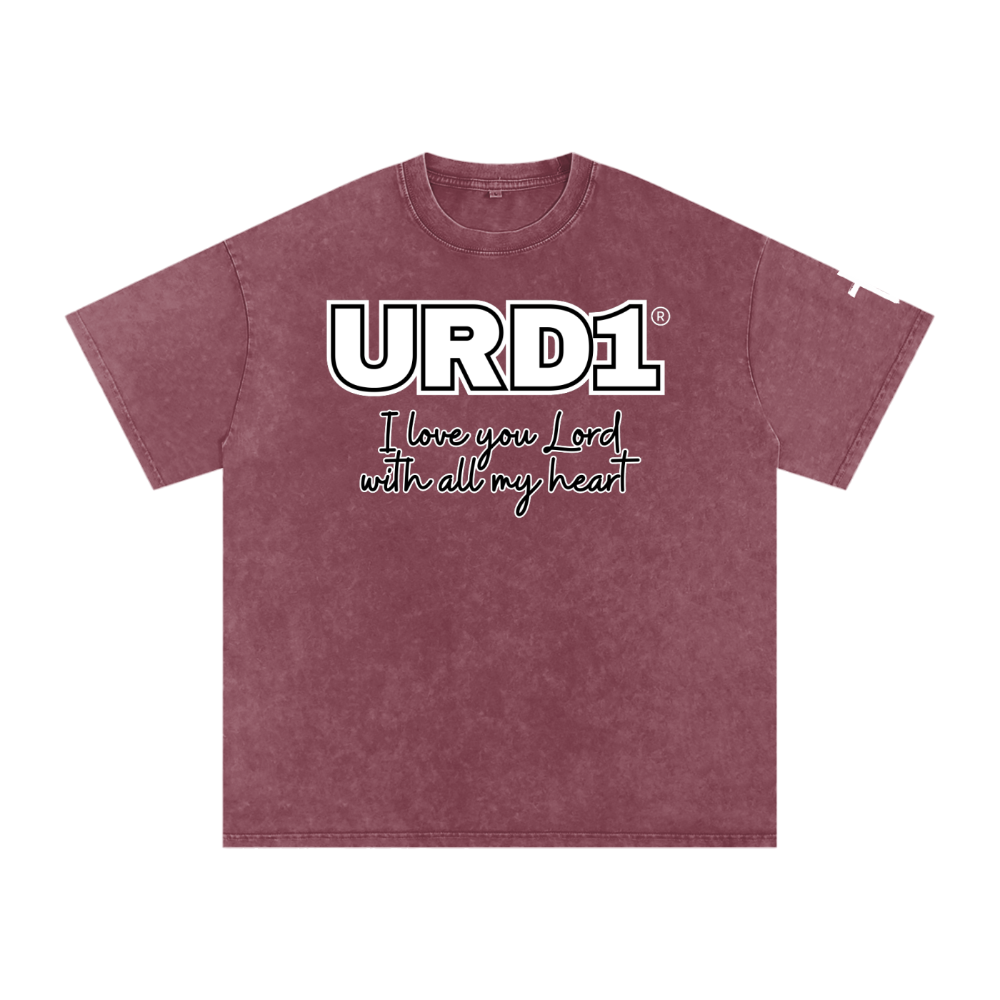URD1 - Snow Washed Oversized Cotton T-Shirt - With All My Heart