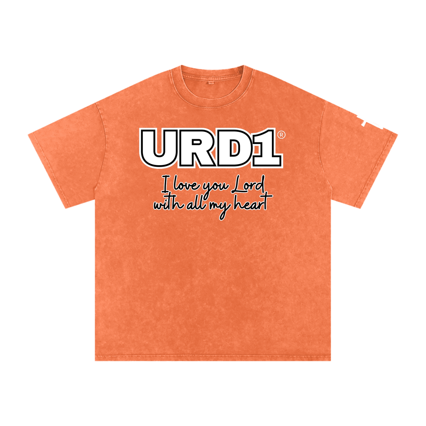 URD1 - Snow Washed Oversized Cotton T-Shirt - With All My Heart