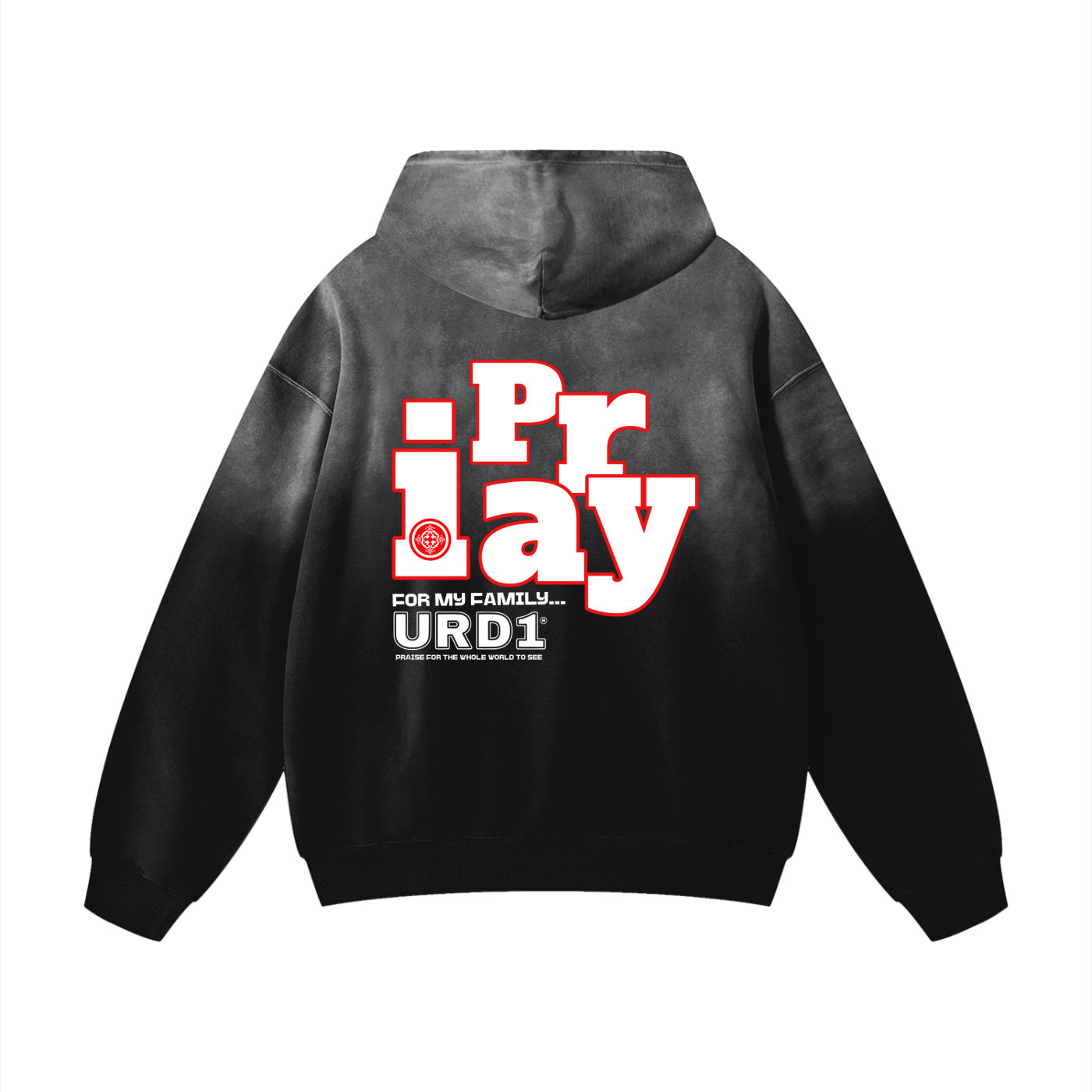 URD1 - I Pray - Street-Praise Heavyweight Sunfade Oversized Hoodie