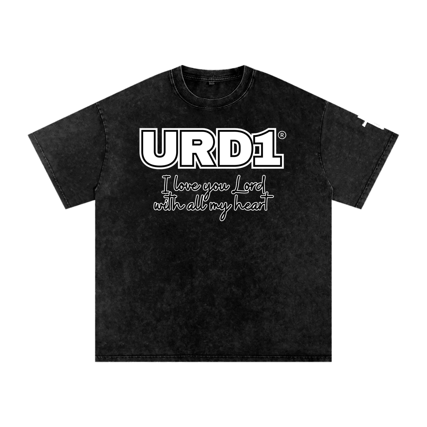 URD1 - Snow Washed Oversized Cotton T-Shirt - With All My Heart