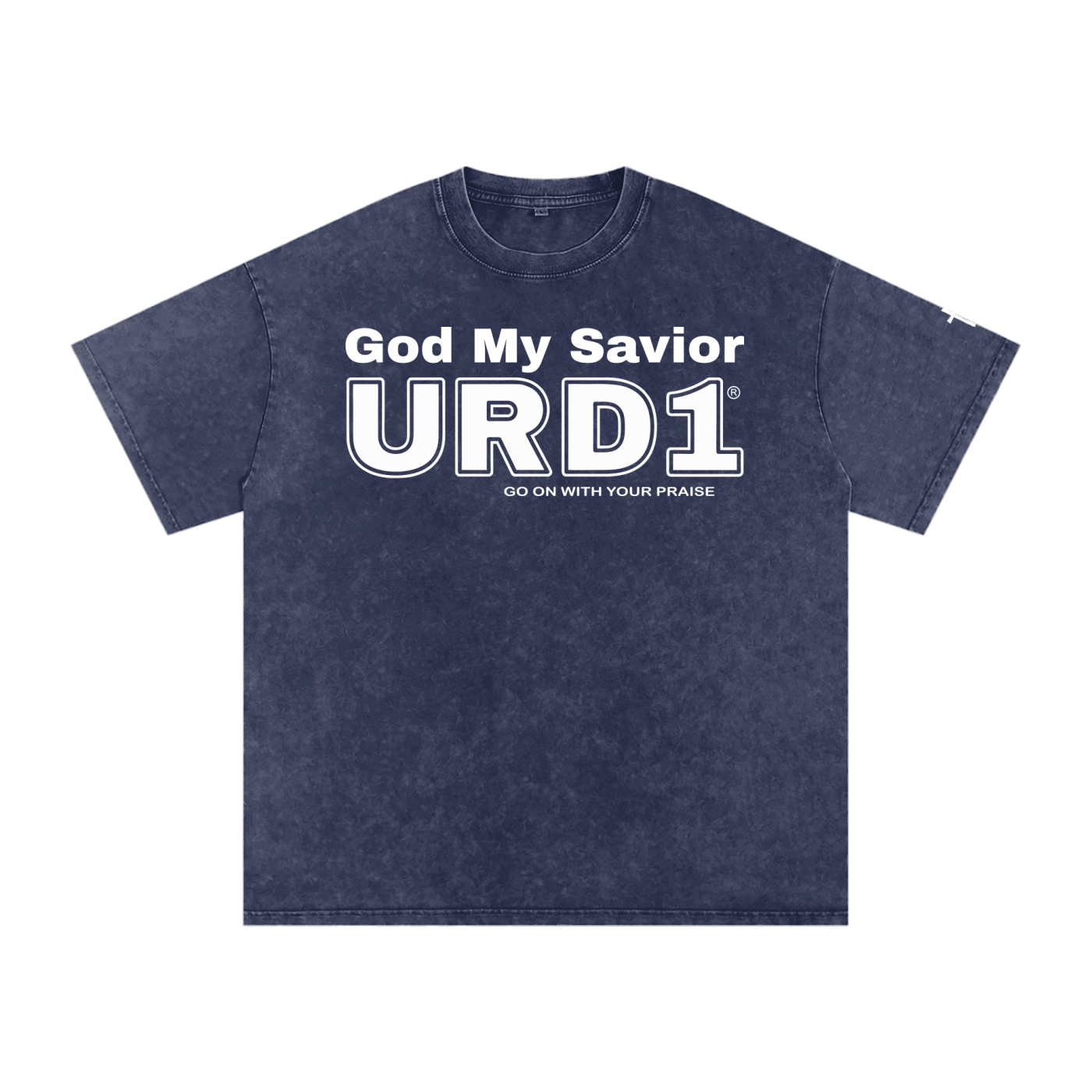 URD1- God My Savior-Snow Washed Oversized Cotton T-Shirt