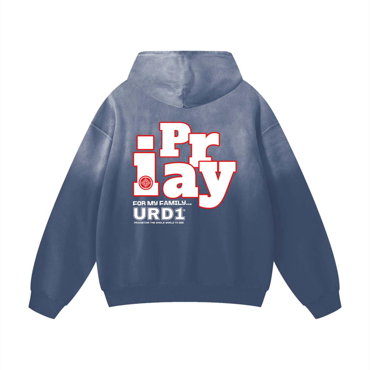 URD1 - I Pray - Street-Praise Heavyweight Sunfade Oversized Hoodie