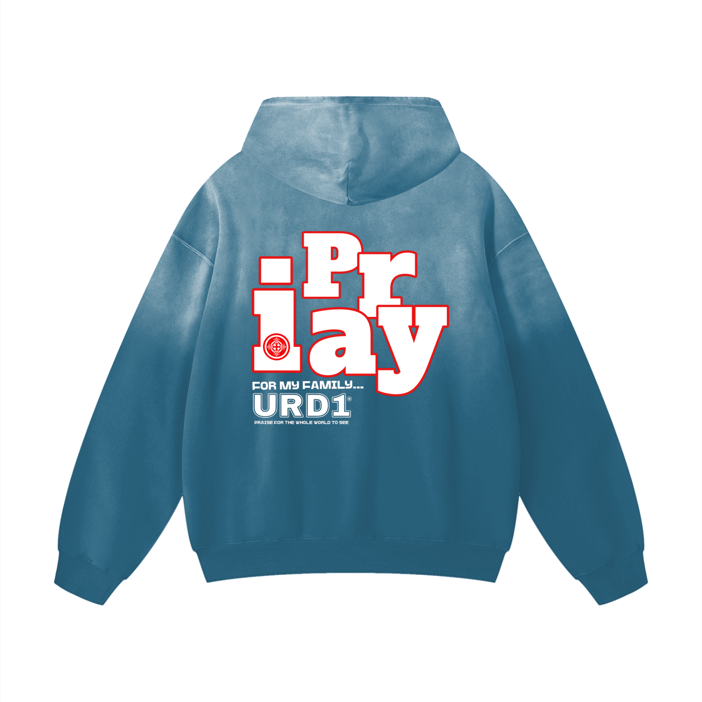 URD1 - I Pray - Street-Praise Heavyweight Sunfade Oversized Hoodie