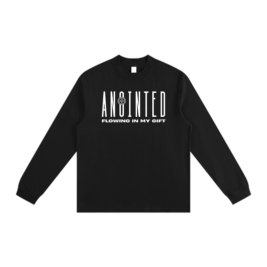 URD1 - ANOINTED-Essential Non-Shrink Mock Neck Sweatshirt -BLK